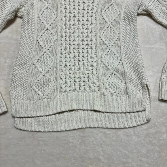 Madewell Classic Cable Open Knit Off White Crew‎ Neck Sweater Small - Picture 2 of 11